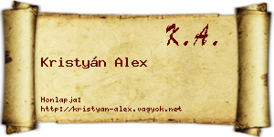Kristyán Alex névjegykártya